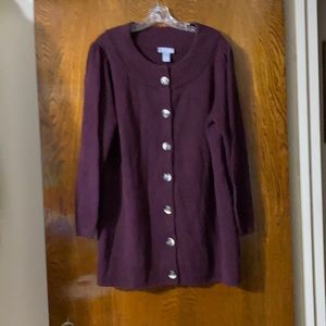 modern sole / burgundy cardigan / size -1X. Price firm